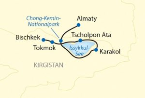 Vorreise Kirgistan_Reiseverlauf Almaty - Turkestan